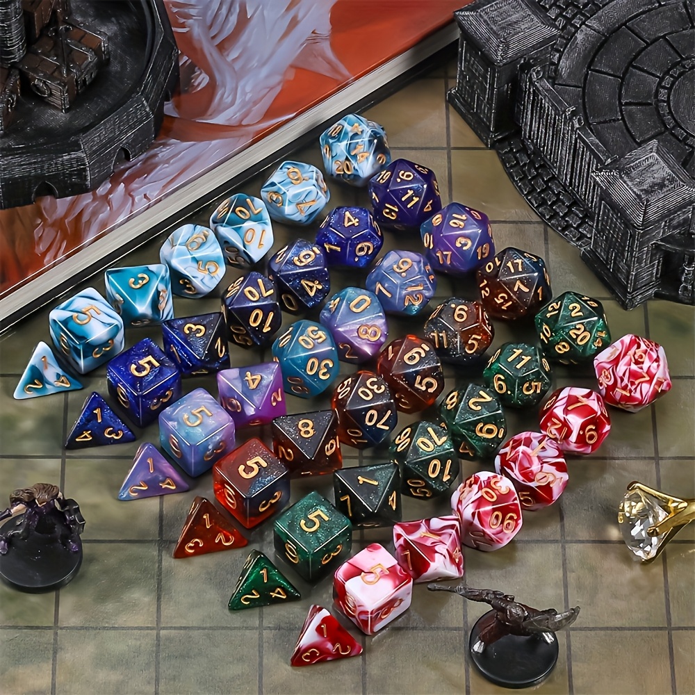 DND Multi-Faceted Dice Set with Drawstring Bags